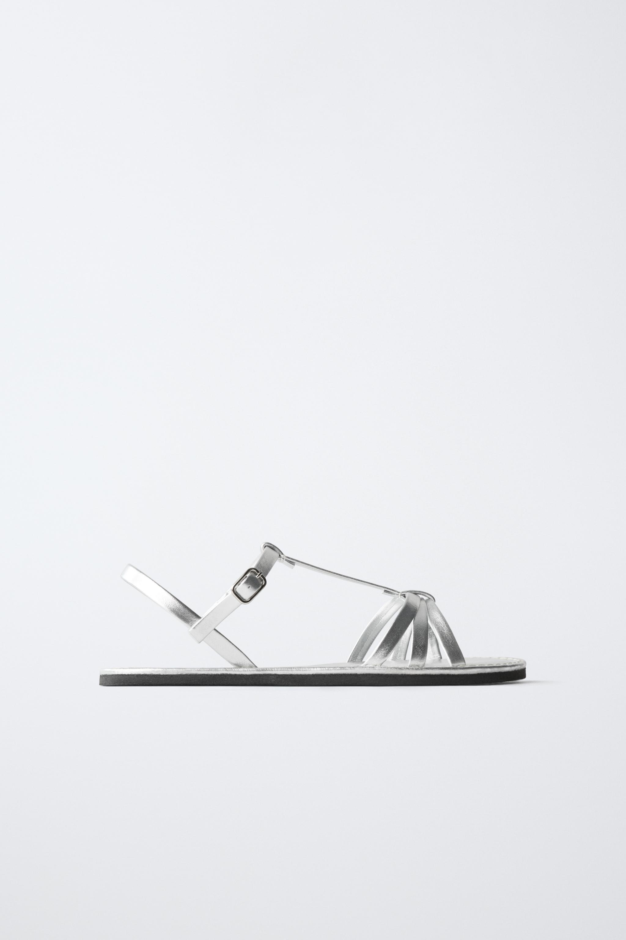 METALLIC STRAPPY SANDALS
